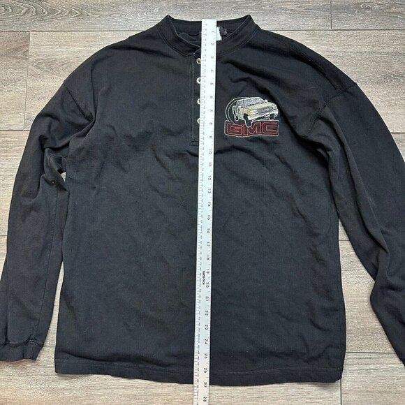 Choko Motorsports GMC 4 Button Henley Long Sleeve Shirt Size Small Cotton Black - Picture 6 of 6